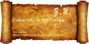 Zakariás Mónika névjegykártya